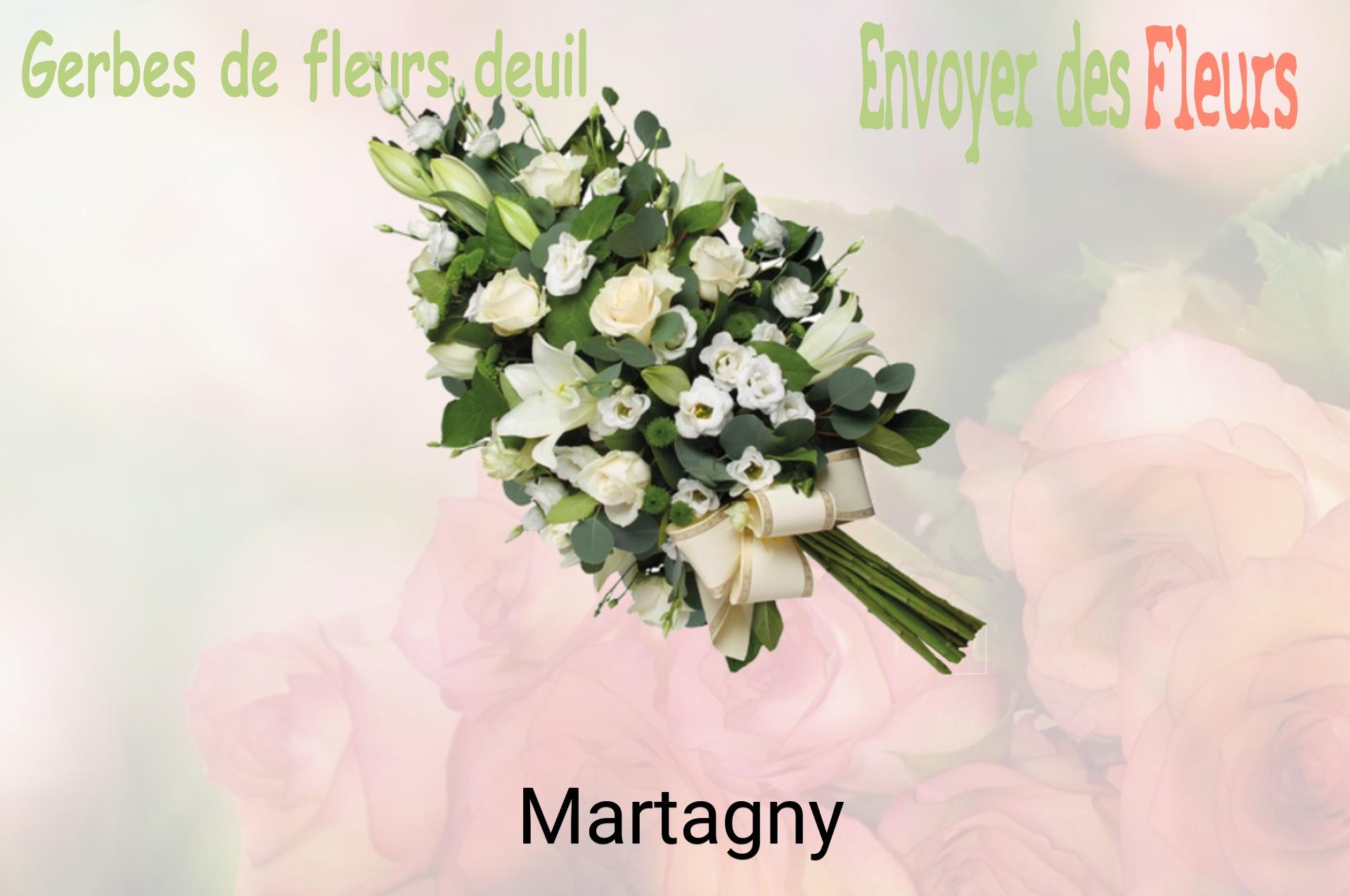 Gerbe de fleurs de deuil livrée à Martagny